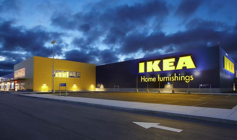 Ikea logo on building